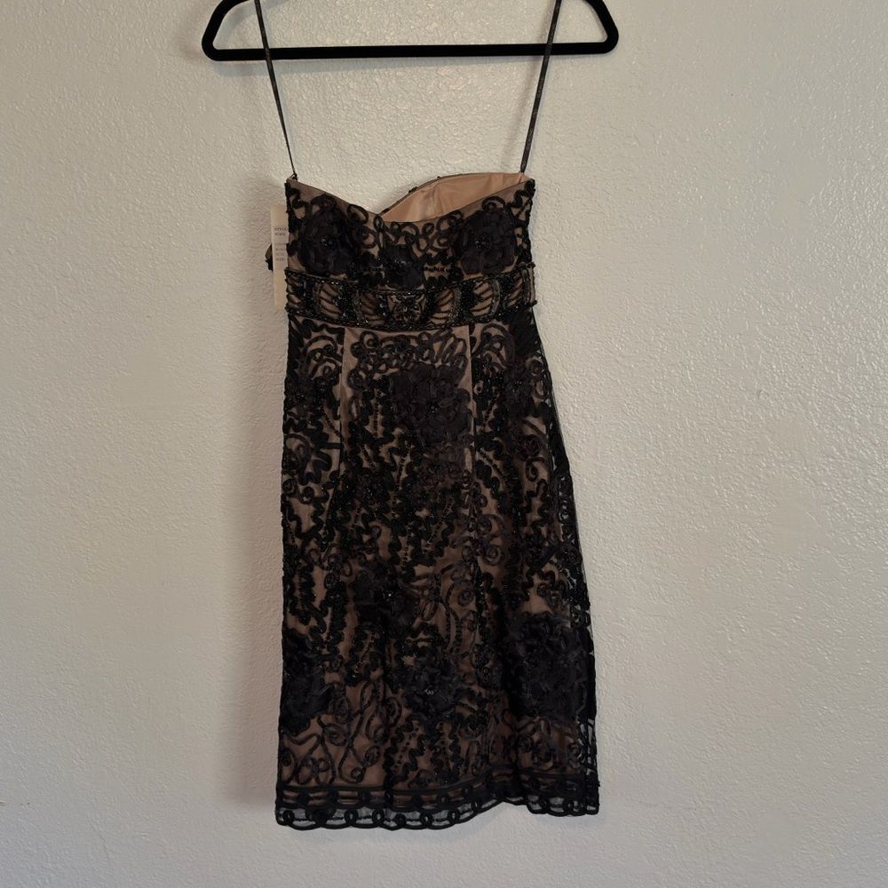 New vintage y2k Sue Wong Black Strapless Lace embellished wedding guest Dress - Picture 13 of 14